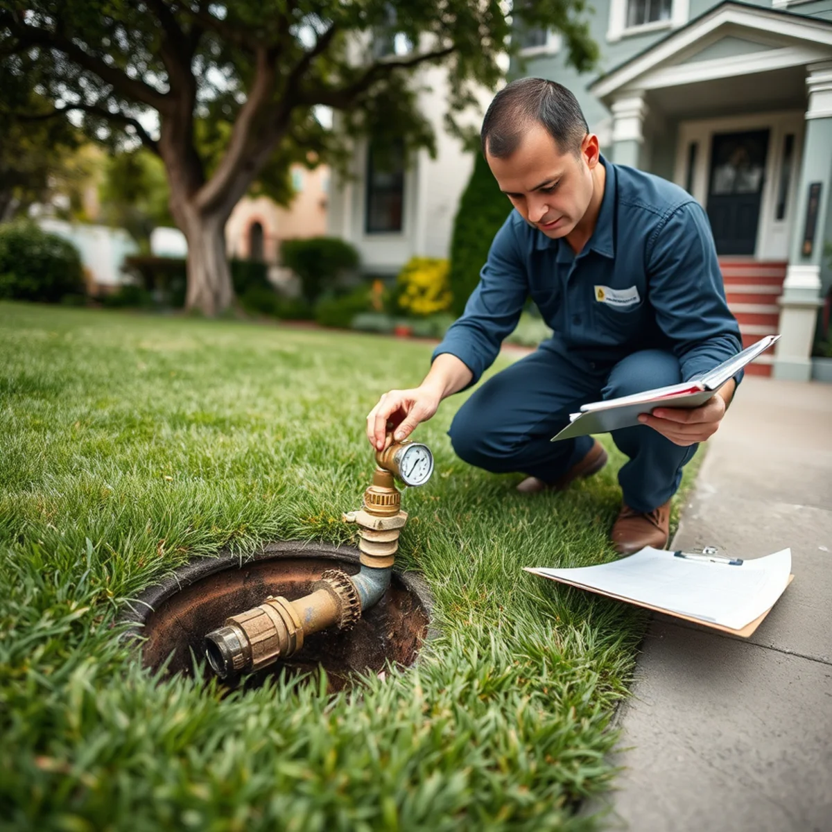 Pressure testing a private sewer lateral for certification in Berkeley