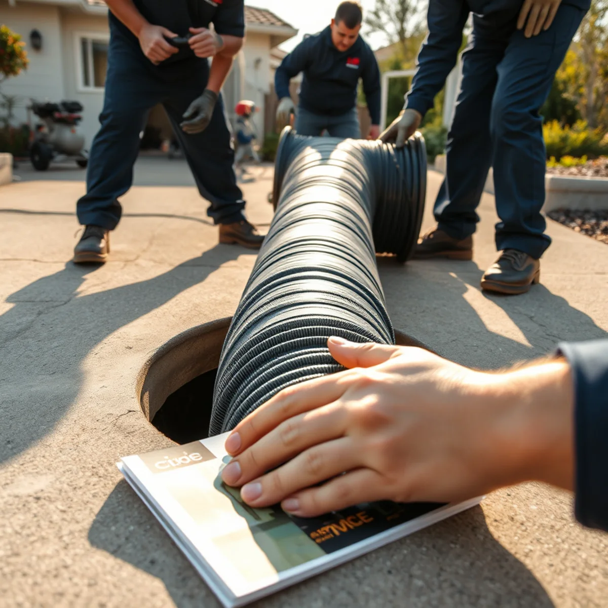 Cured-in-place pipe liner being installed in a Berkeley sewer lateral