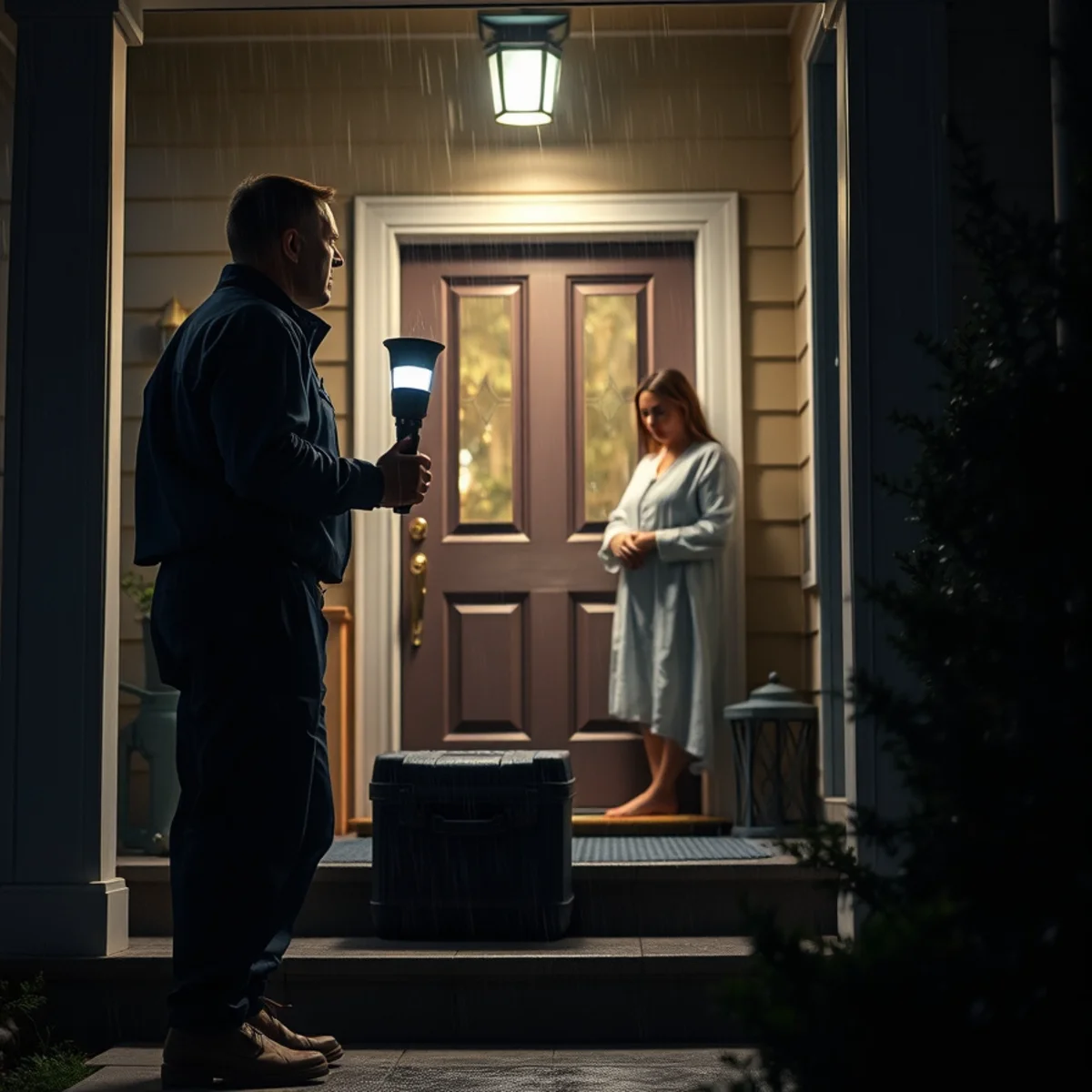 Restoration technician arriving at a Berkeley home in the middle of the night during a water emergency