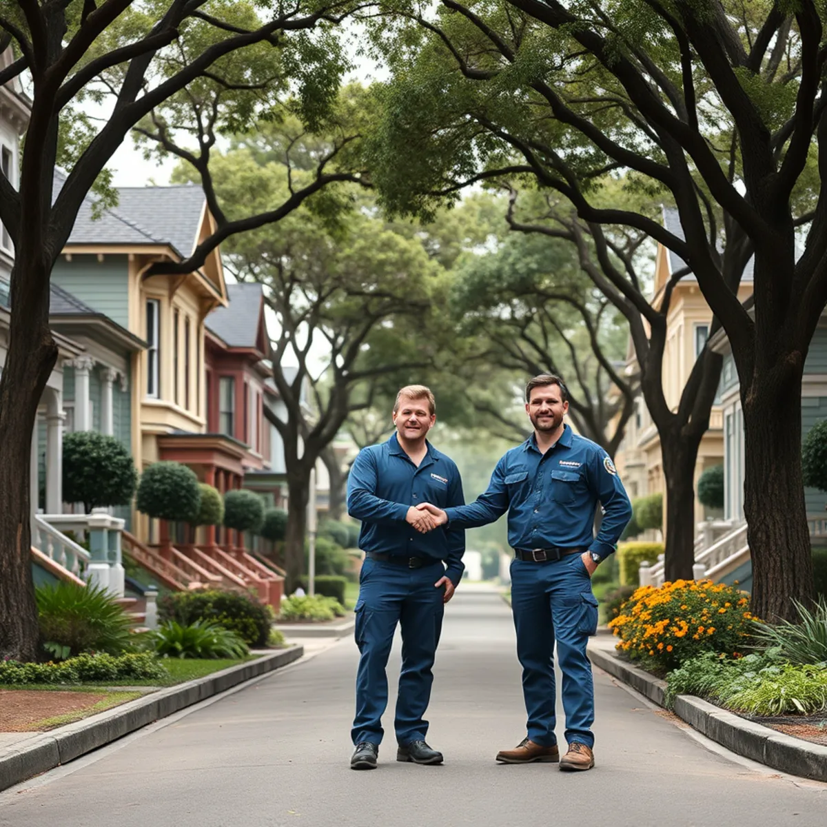 Restored Victorian homes on a tree-lined street in Alameda, CA served by water damage restoration crews