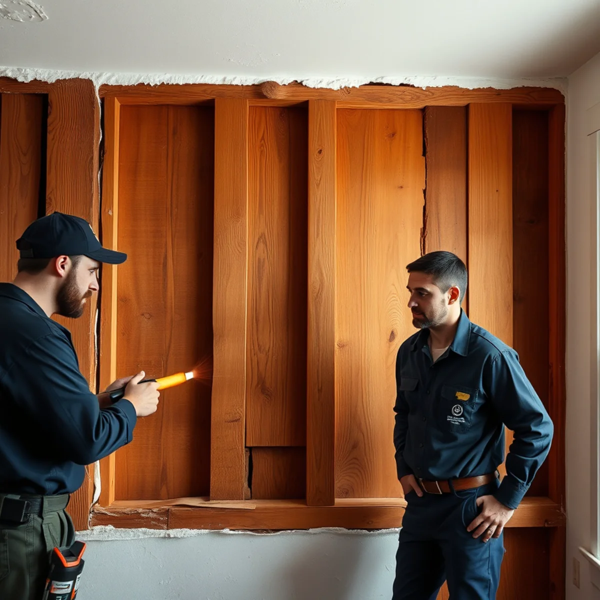 Original old-growth redwood framing exposed in an 1880s Ocean View cottage in Berkeley