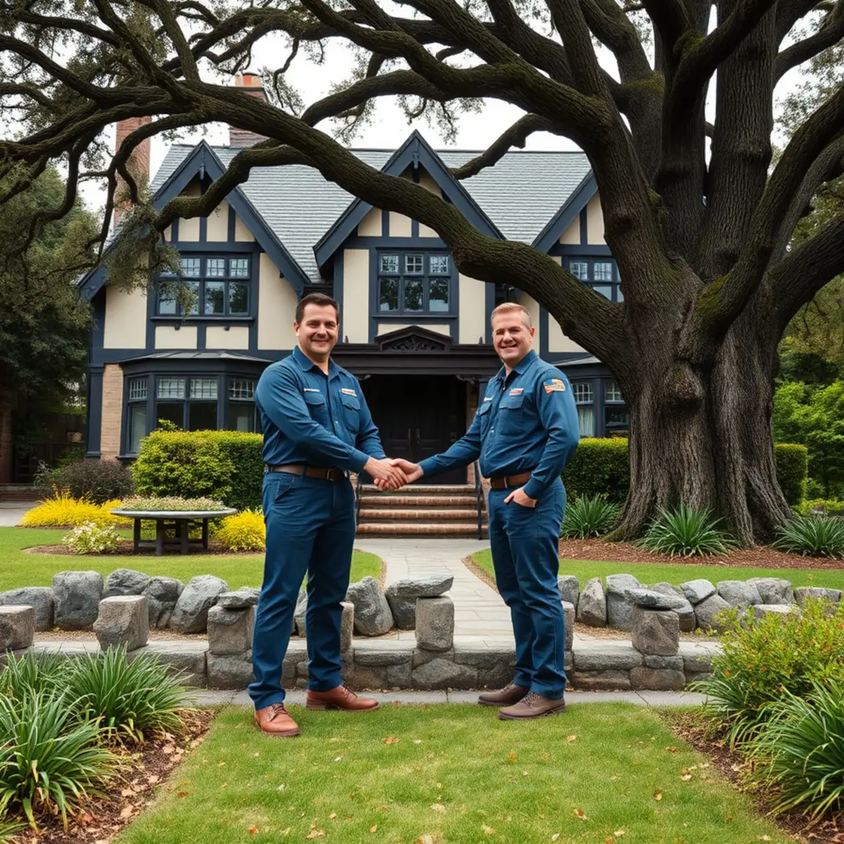 Large early-1900s Tudor home in Piedmont, CA where period-matched water damage repairs are needed