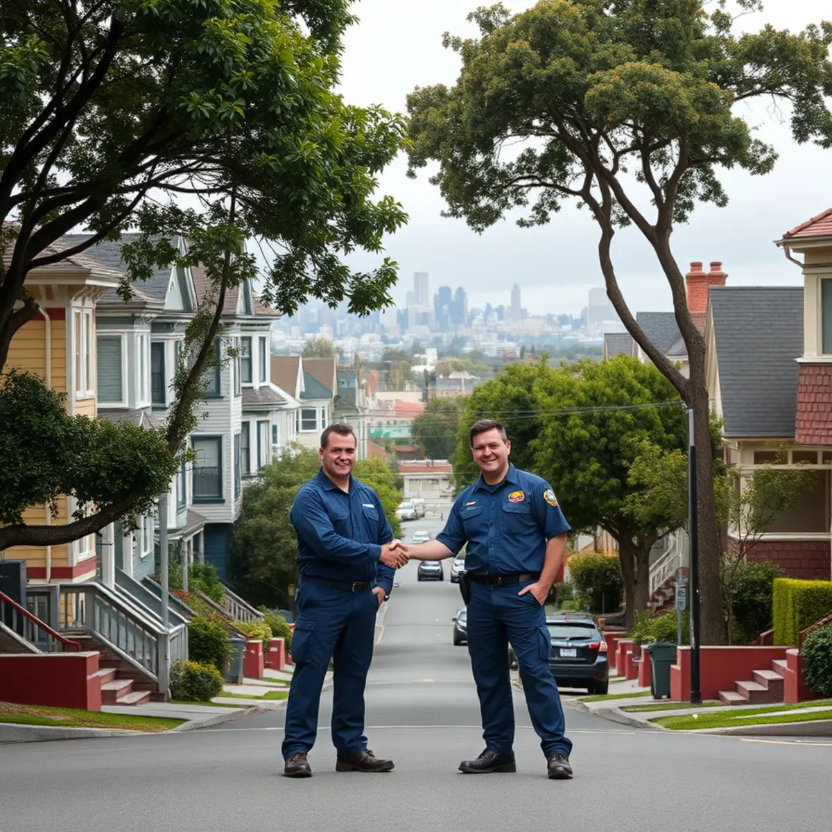 Early 1900s homes along a South Berkeley street in the Lorin District where water damage crews respond