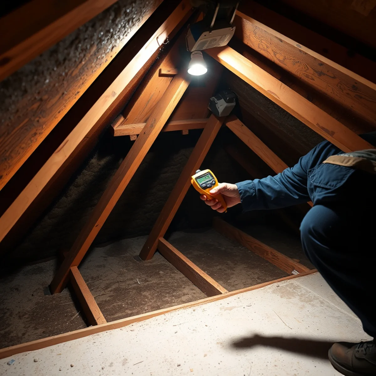 Water intrusion visible on attic sheathing after a storm in a Berkeley home