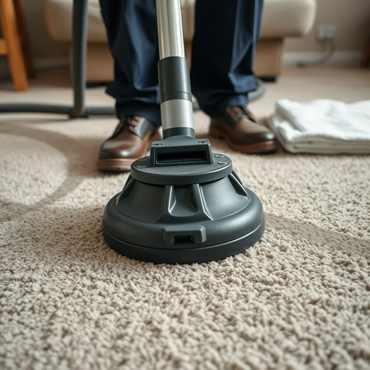 Weighted extraction head compressing soaked carpet and pad in a Berkeley home